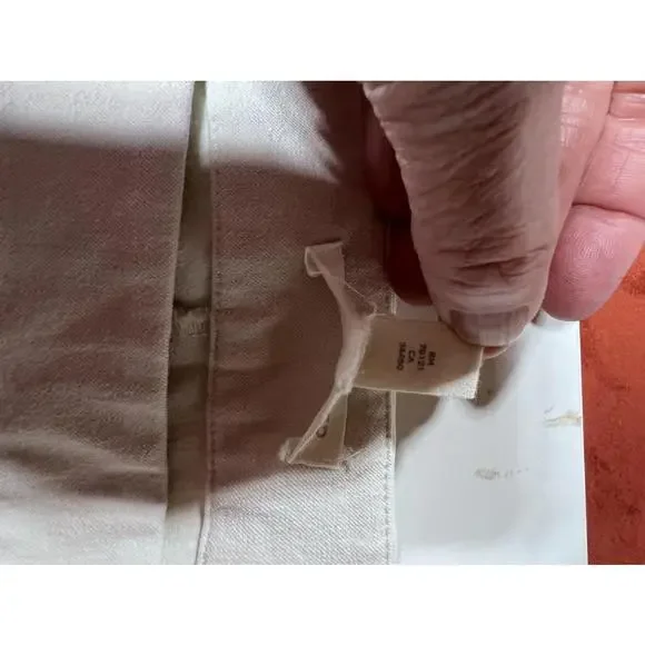 Eileen Fisher Organic Stretch Cotton Twill Slim Ankle Pants Beige Medium - Picture 9 of 10